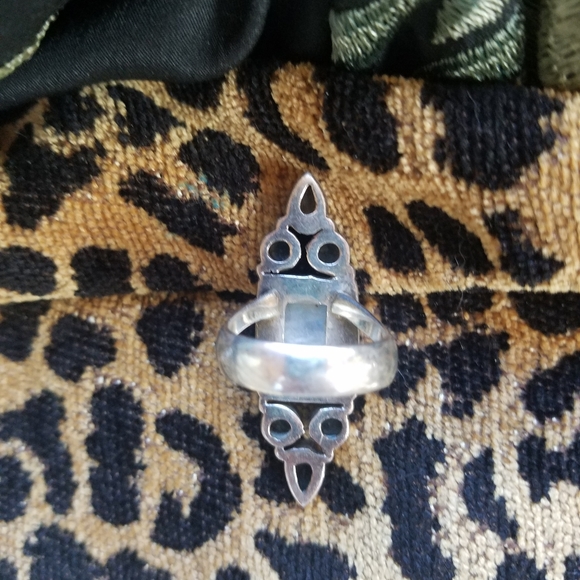 STERLING MOONSTONE BLUE TOPAZ RING - Picture 4 of 4